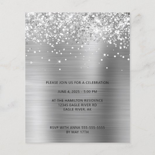 きらびやかな銀箔の写真卒業 チラシ (裏面)