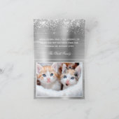 きらびやかな銀箔の写真私たちの初めてのクリスマス シーズンカード (内部)