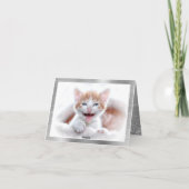 きらびやかな銀箔の写真私たちの初めてのクリスマス シーズンカード (裏面)