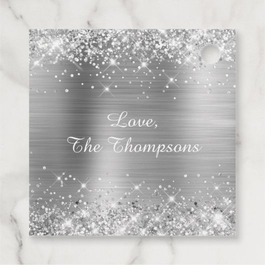 きらびやかな銀箔メリークリスマスギフト フェイバータグ (裏面)