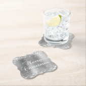 きらびやかな銀箔メリークリスマス ペーパーコースター (インサイチュ)