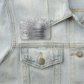 きらびやかな銀箔ロゴ会社 名札 (インサイチュ)