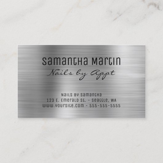 きらびやかな銀箔 名刺 (裏面)