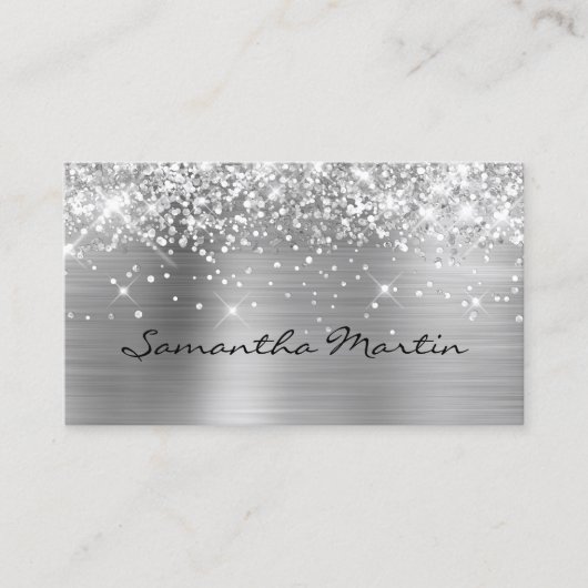 きらびやかな銀箔 名刺 (正面)