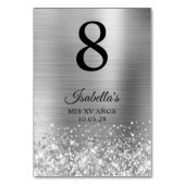 きらびやかな銀箔Mis XV Anos テーブルナンバー (裏面)