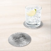 きらびやかな銀箔Mis XV Anos ラウンドペーパーコースター (インサイチュ)