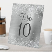 きらびやかな銀結婚箔の表番号記号 台座サイン (インサイチュ)