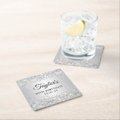 きらびやかな銀色グラデーション40歳の誕生日 スクエアペーパーコースター (インサイチュ)