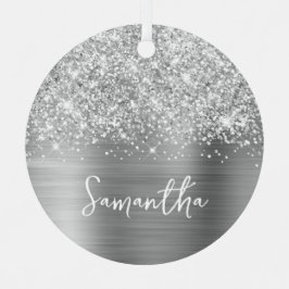 きらびやかな銀釉の名前 メタルオーナメント