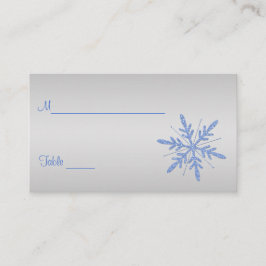 きらびやかな青い雪の結晶プレイスカード プレイスカード