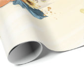 きらびやかな黄色にオレンジ色のキラキラしたパンプキン感謝してい ラッピングペーパー (ロールコーナー)