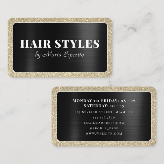 きらびやかな黄金のフレームのメタリックサーフェス 名刺 (正面/裏面)