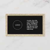 きらびやかな黄金の枠クラッシーありがとう 名刺 (裏面)