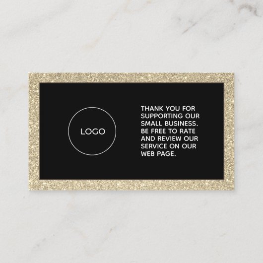 きらびやかな黄金の枠クラッシーありがとう 名刺 (裏面)