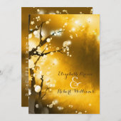 きらびやかな黄金の森結婚秋 招待状 (正面/裏面)
