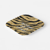 きらびやかな黒と金ゴールドトラストライプの紙プレート ペーパープレート (傾斜あり)