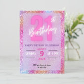 きらびやかな21歳の誕生日招待状 招待状 (スタンド正面)