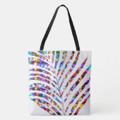 きらびやかな《写真》ぼけ味の多彩で白いヤシの木の葉 トートバッグ (正面)