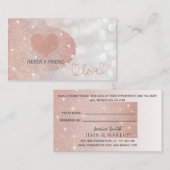 きらびやかな《写真》ぼけ味書道バラ金ゴールドラブハート 紹介カード (正面/裏面)