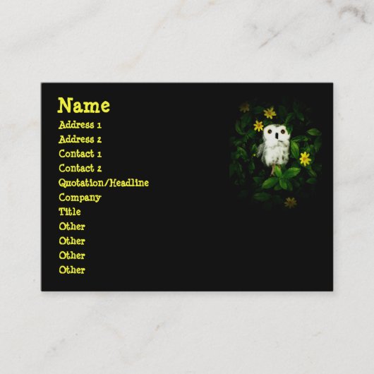 きらめきのきらめきの小さい星のフクロウNamecard 名刺 (正面)