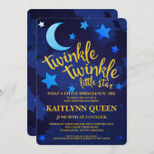 きらめきのきらめきの男女兼用なベビーシャワー 招待状 (正面/裏面)