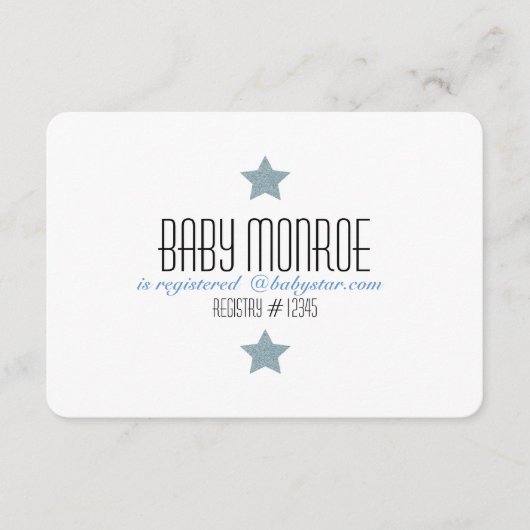 きらめきのきらめきの登録CARD-BABYのシャワー エンクロージャーカード (正面)