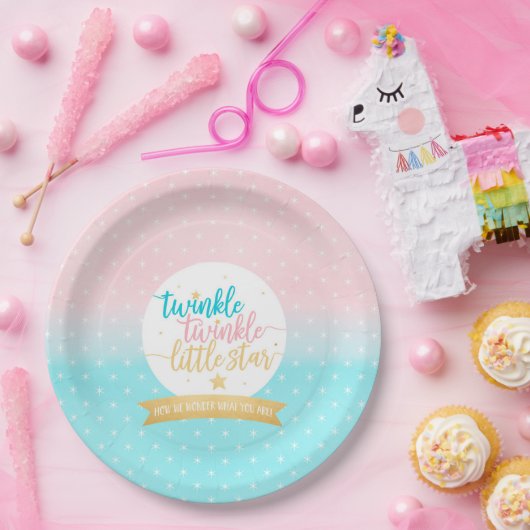 きらめきのきらめきは少し星の性シャワーを明らかにします ペーパープレート (パーティー)
