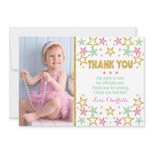 きらめきのきらめき少し星のサンキューカード