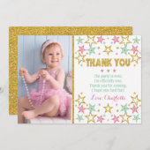 きらめきのきらめき少し星のサンキューカード サンキューカード (正面/裏面)