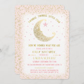 きらめきのきらめき少し星のベビーシャワーの招待状 招待状 (正面/裏面)