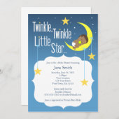 きらめきのきらめき少し星のベビーシャワーの招待 招待状 (正面/裏面)