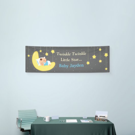 きらめきのきらめき少し星のベビーシャワーの旗 横断幕 (トレードショー)