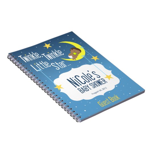 きらめきのきらめき少し星のベビーシャワーの来客名簿 ノートブック (右側)