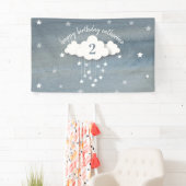 きらめきのきらめき少し星の水彩画の誕生日 横断幕 (インサイチュ)