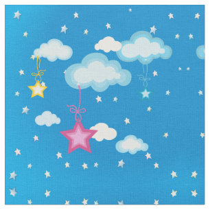 きらめきのきらめき少し星の生地 ファブリック