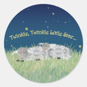 きらめきのきらめき少し星の睡眠のヒツジ ラウンドシール