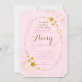 きらめきのきらめき少し星の誕生日の招待状 招待状 (正面)