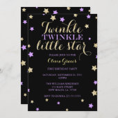 きらめきのきらめき少し星の誕生日の招待状 招待状 (正面/裏面)