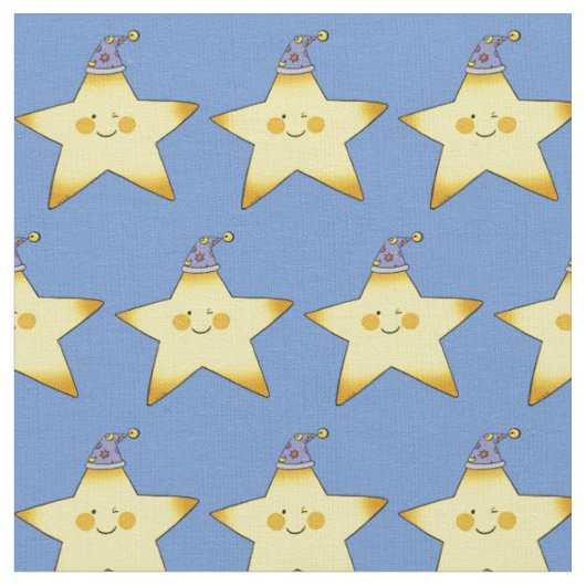 きらめきの小さく黄色いベビーの星の子供部屋 ファブリック (クローズアップ)