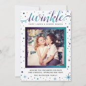 きらめきの雪片は紫色|及びティール(緑がかった色)を魅了しました シーズンカード (正面)