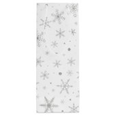 きらめきの雪片-銀製灰色及び白 ワインギフトバッグ (裏面)