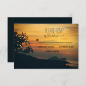 きらめきはやしビーチ結婚式RSVPカードをつけます 出欠カード (正面/裏面)