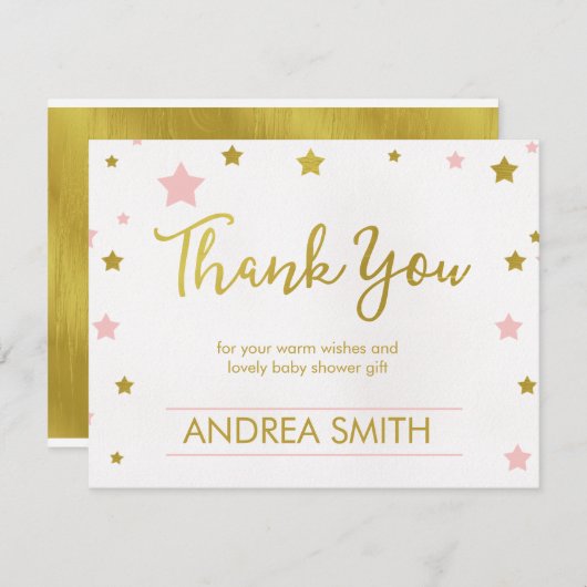 きらめきはベビーシャワーのサンキューカードを主演します サンキューカード (正面/裏面)