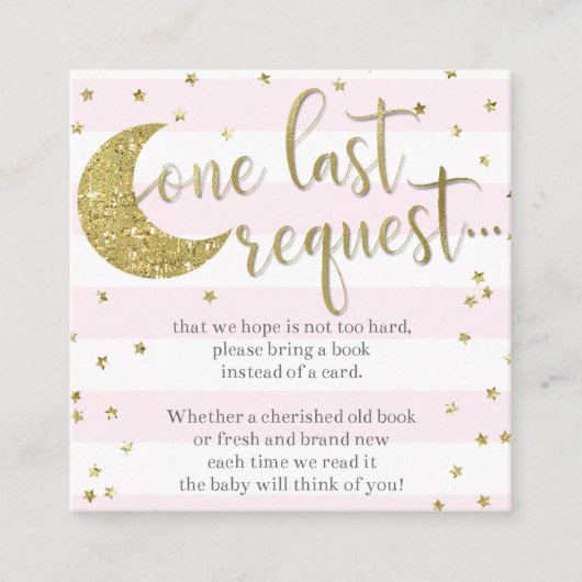 きらめきは少し星のピンクベビーのための本を持って来ます エンクロージャーカード (正面)