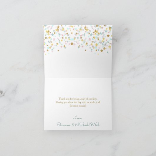 きらめきは少し星クリームカード感謝していしています サンキューカード (内部)