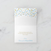 きらめきは少し星青い金ゴールド感謝していしています サンキューカード (内部)