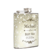 きらめきは屋外の結婚式の花婿介添人の花婿の付添人をつけます フラスク (右)