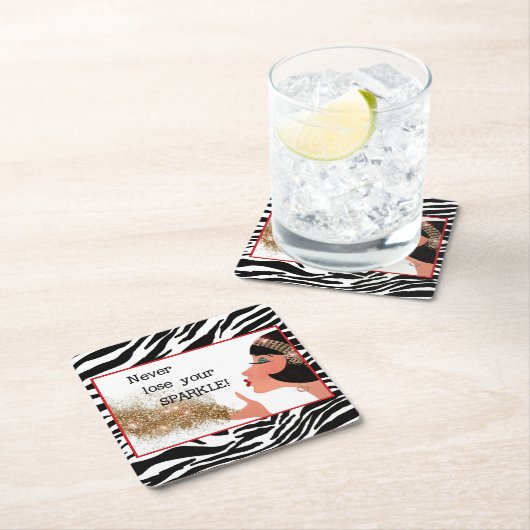 「きらめきを失うな！」 スクエアペーパーコースター (インサイチュ)