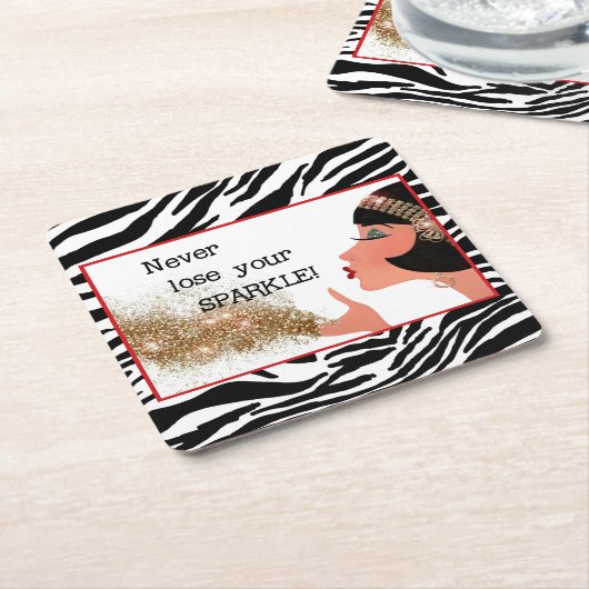 「きらめきを失うな！」 スクエアペーパーコースター (アングル)