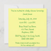 きらめき少し星のユニセックスなベビーシャワー招待状 招待状 (裏面)